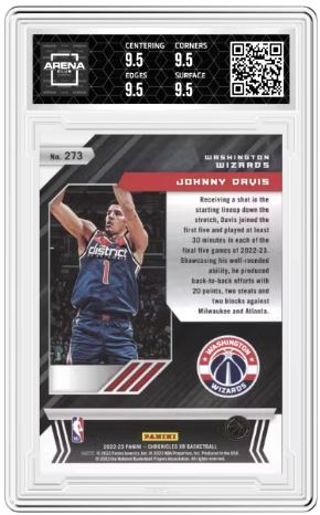 2022-23 Panini Chronicles Johnny Davis #273 XR RC Basketball Arena Club 9.5