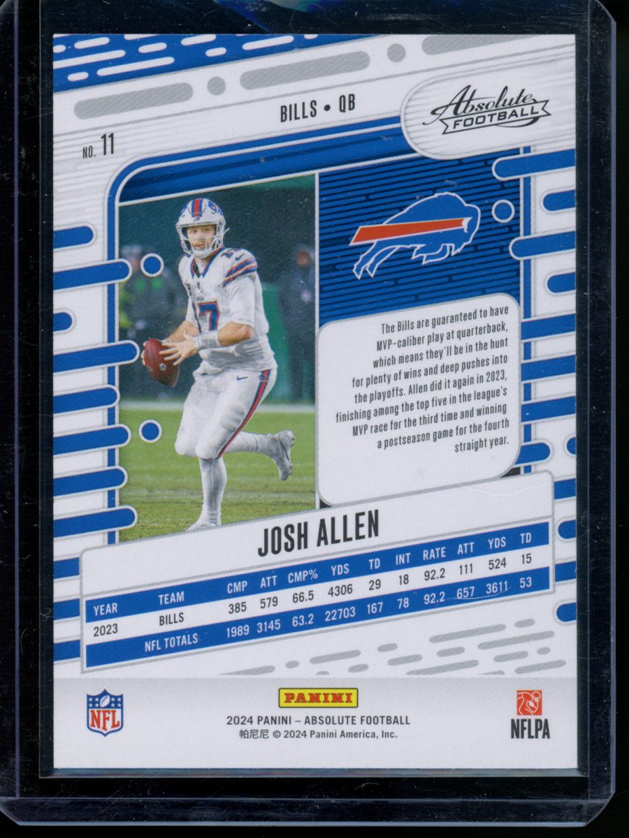 2024 Panini Absolute Josh Allen #11 Green Football