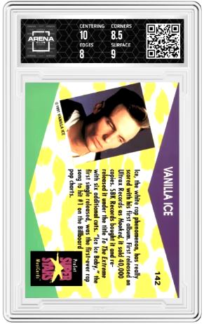 1991 ProSet SuperStars MusicCards Vanilla Ice #142 Arena Club 8.5