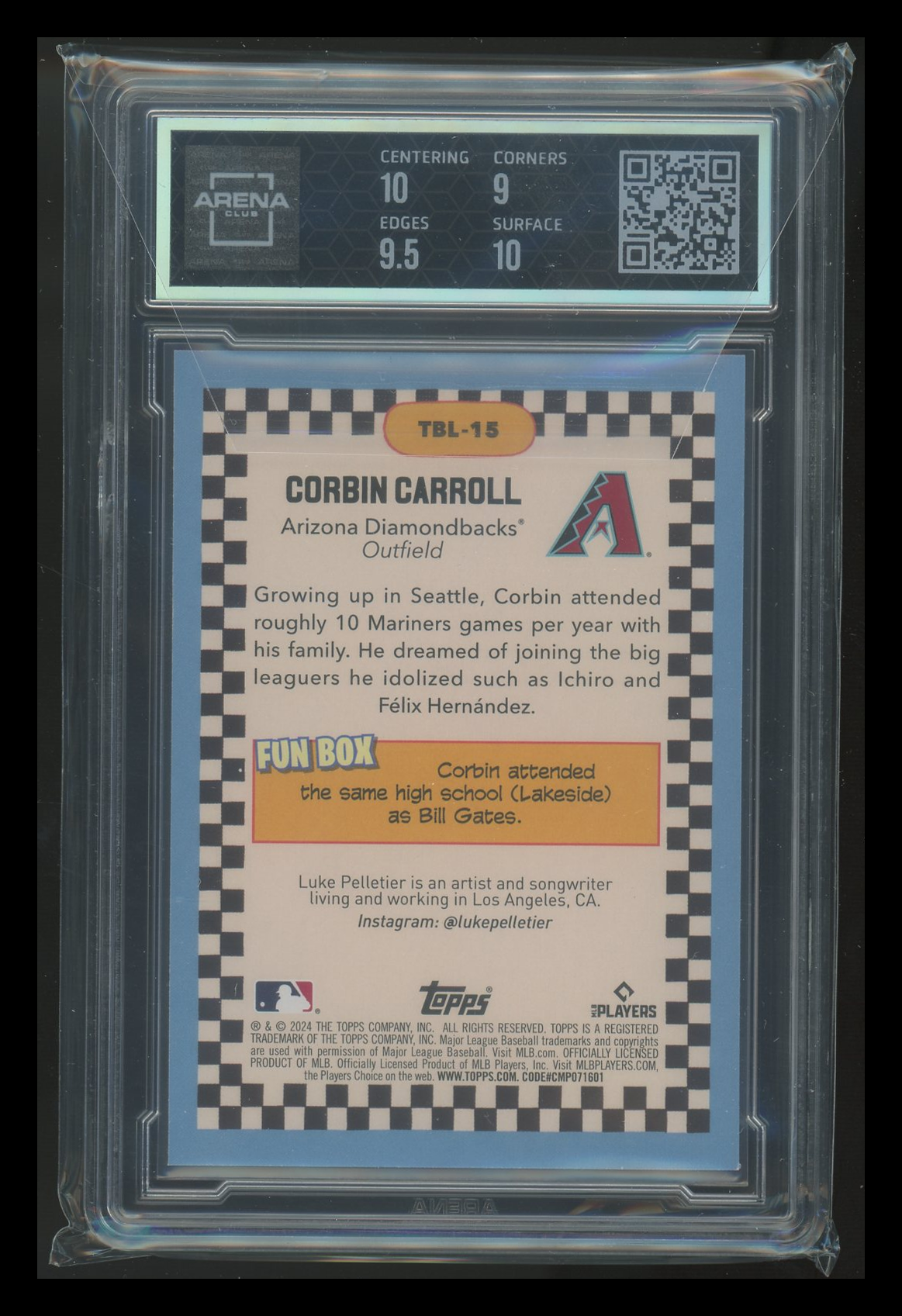 2024 Topps Big League Corbin Carroll #TBL-15 Baseball Arena Club 9.5