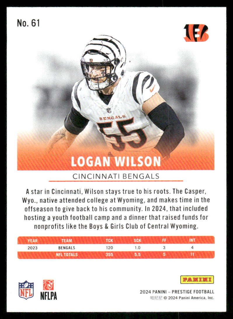 2024 Panini Prestige Logan Wilson #61 Football