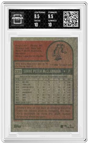 2024 Topps Heritage Shane McClanahan #225 Chrome 189/999 Baseball Arena Club 9