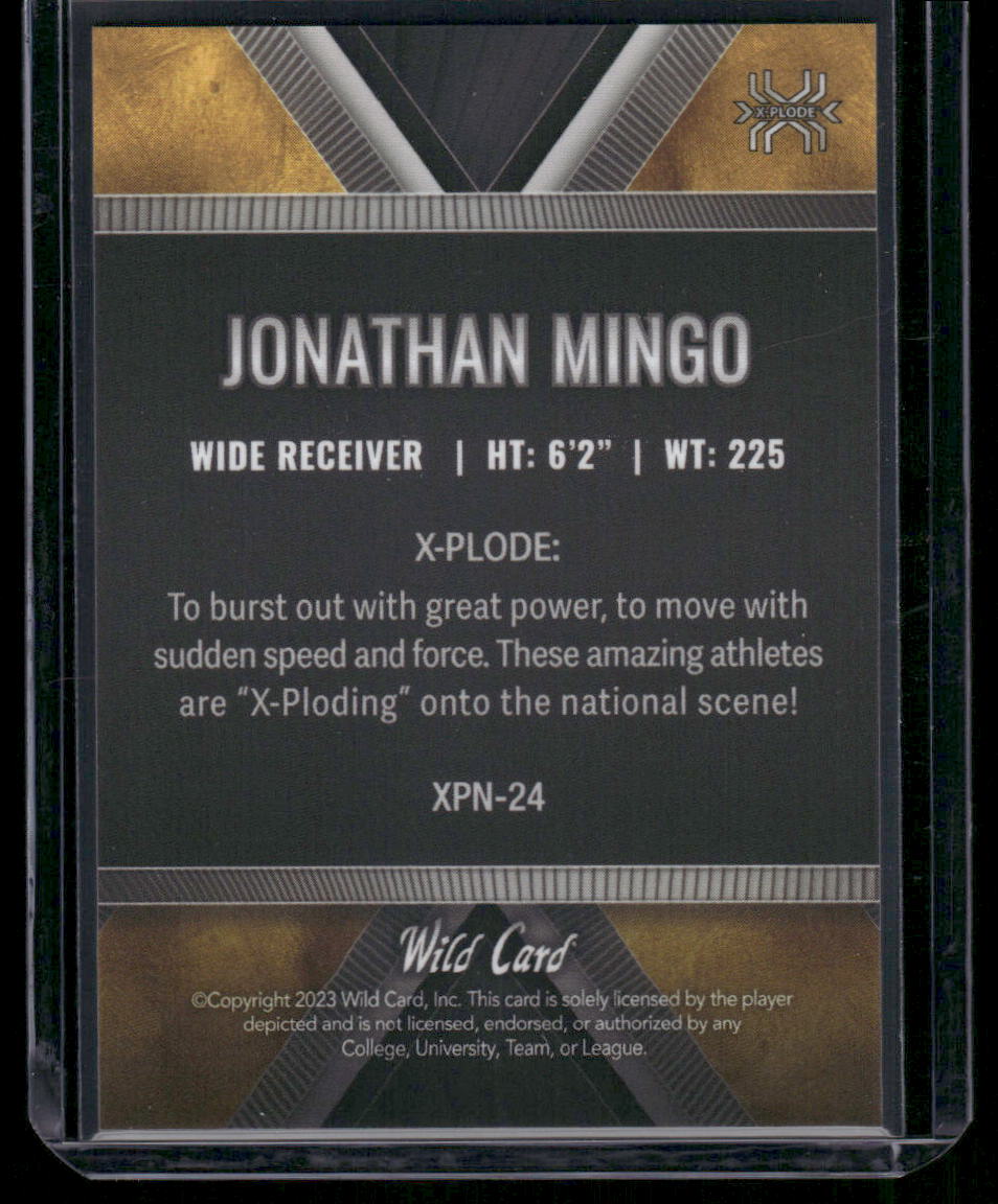 2023 Wild Card National X-Plode Jonathan Mingo #XPN-24 2/2 Football