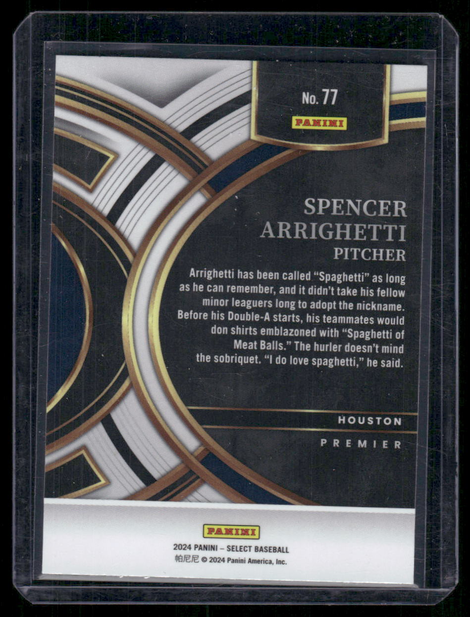 2024 Panini Select Premier Spencer Arrighetti #77 RC Baseball