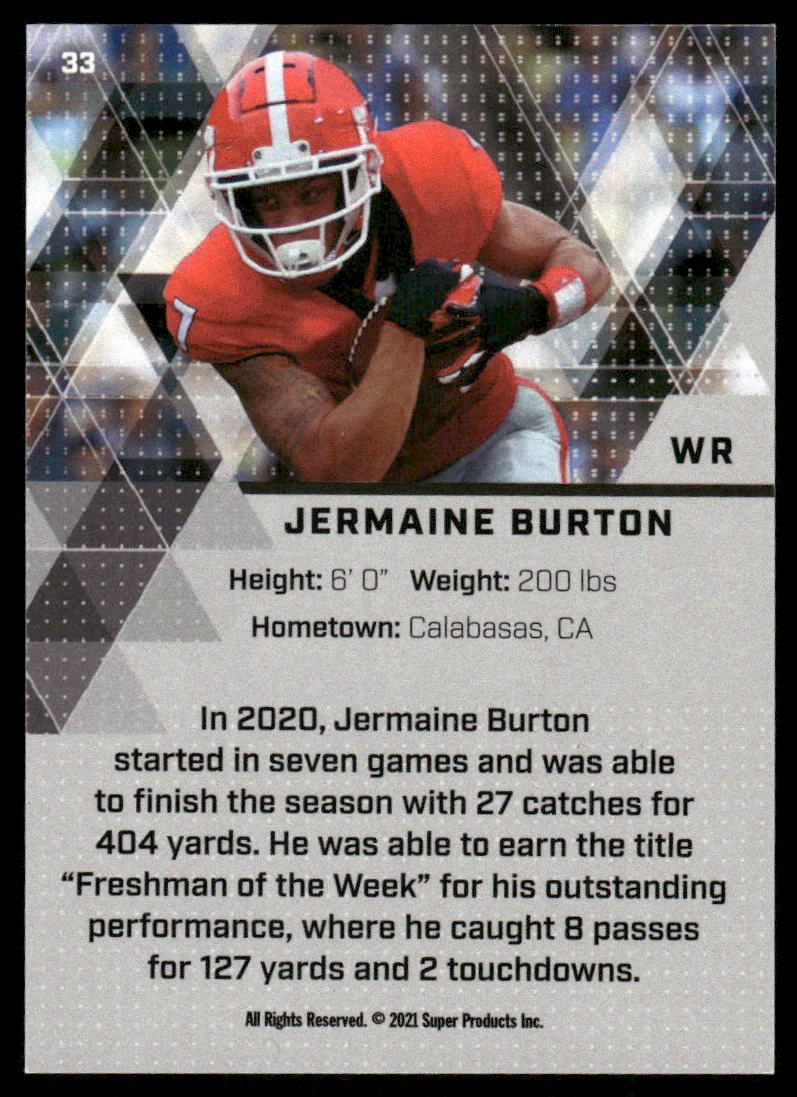 2021 Super Glow Jermaine Burton #33 Football