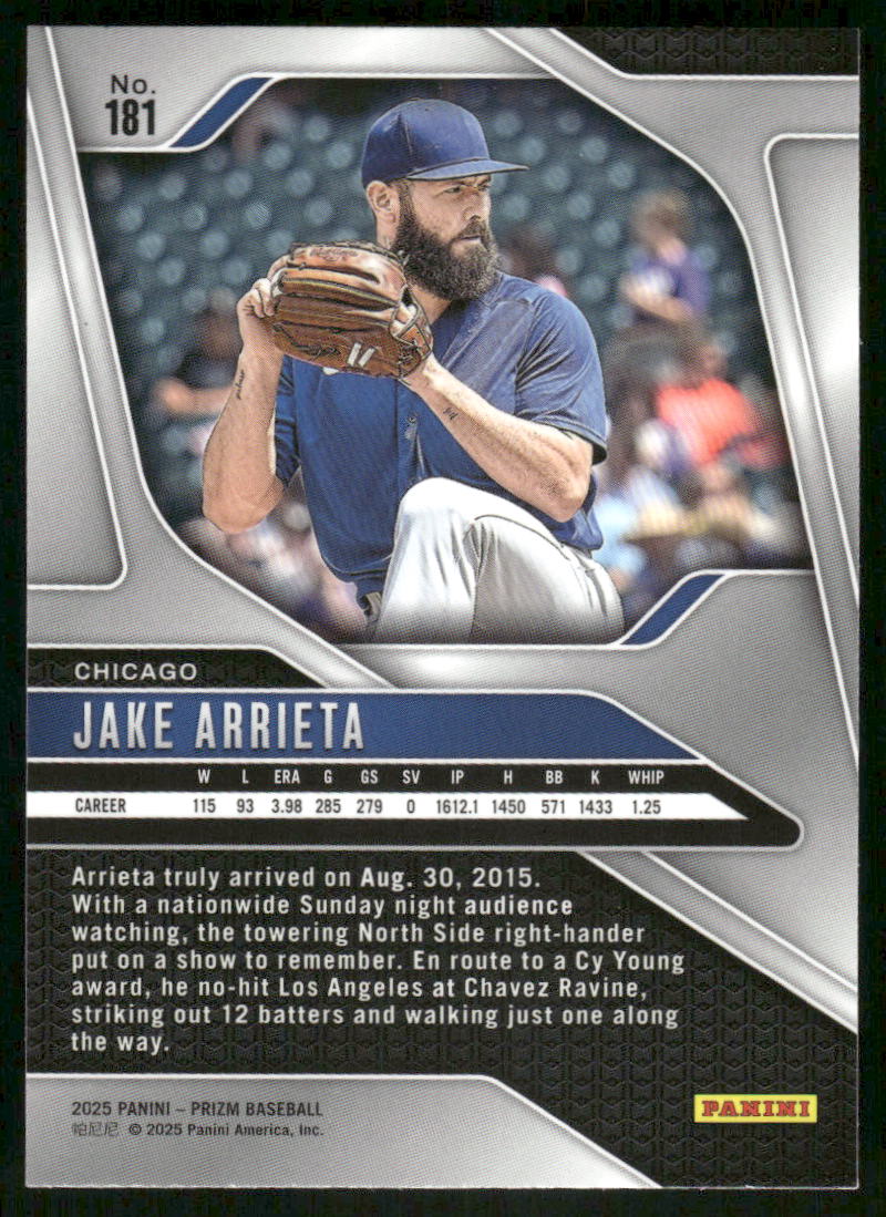2025 Panini Prizm Jake Arrieta #181 Baseball