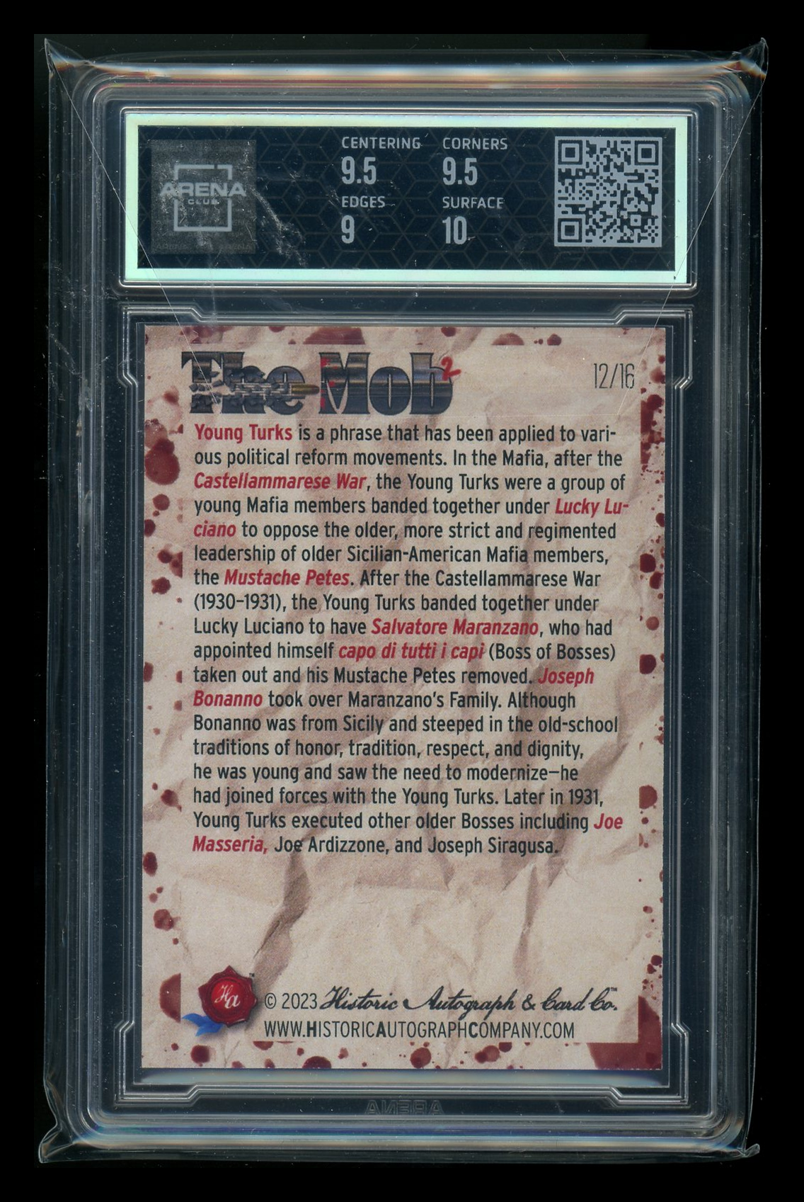 2023 Historic Auto The Mob 2 Blue Lucky's Guys 12/16 #7 Arena Club 9.5