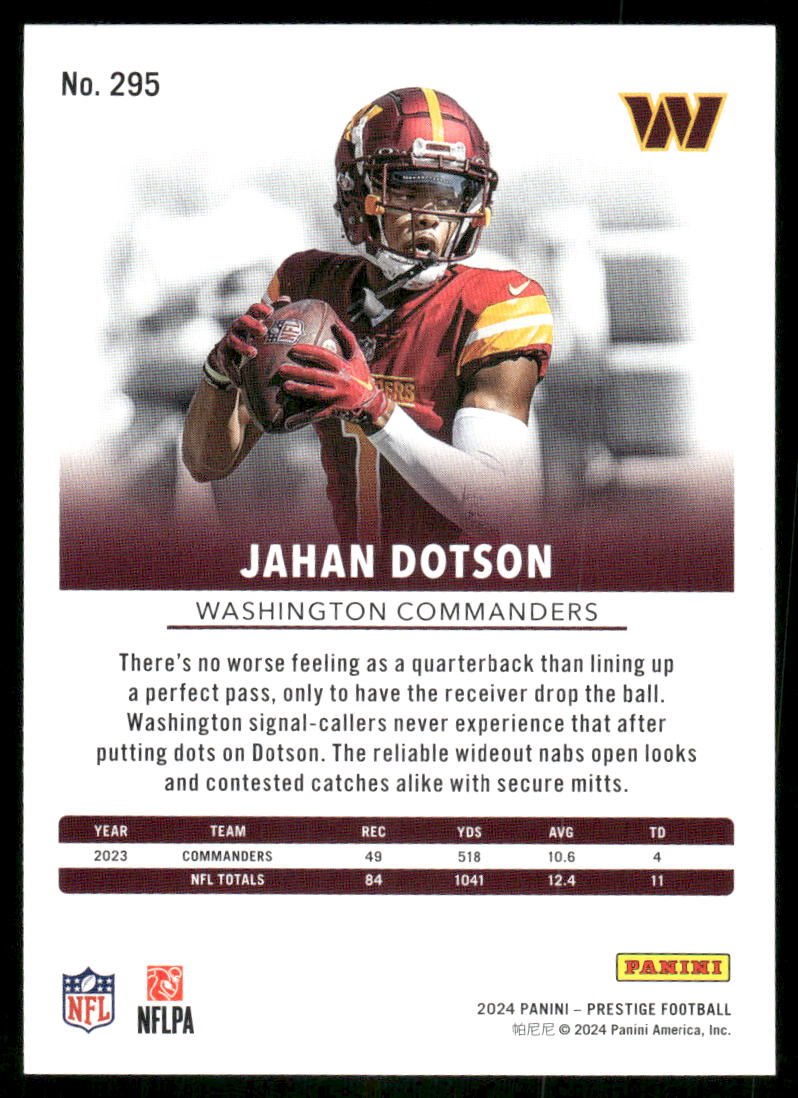 2024 Panini Prestige Jahan Dotson #295 Football