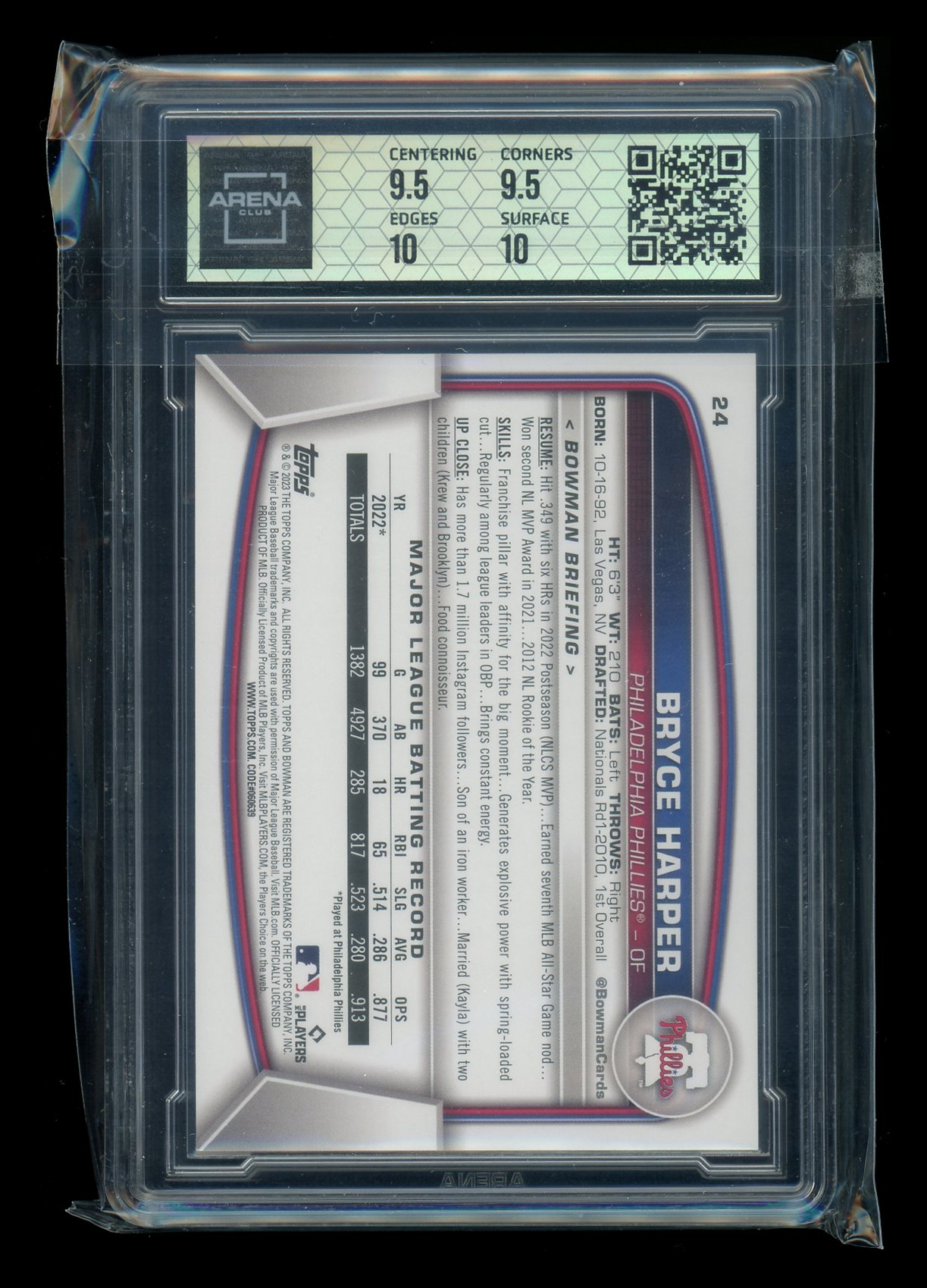 2023 Bowman Bryce Harper #24 Baseball Arena Club 10
