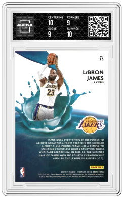 2020-21 Panini Donruss Optic LeBron James #13 Splash Basketball Arena Club 9.5
