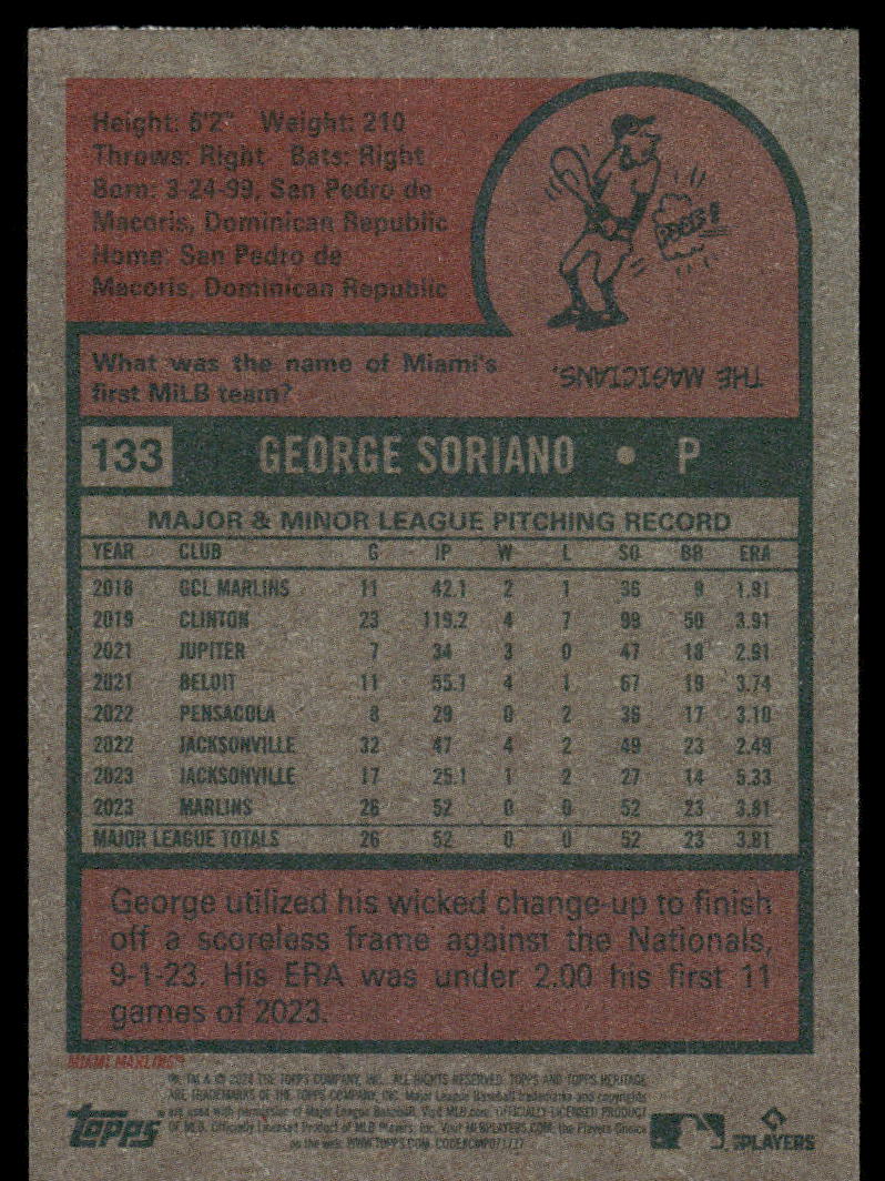 2024 Topps Heritage George Soriano #133 Baseball
