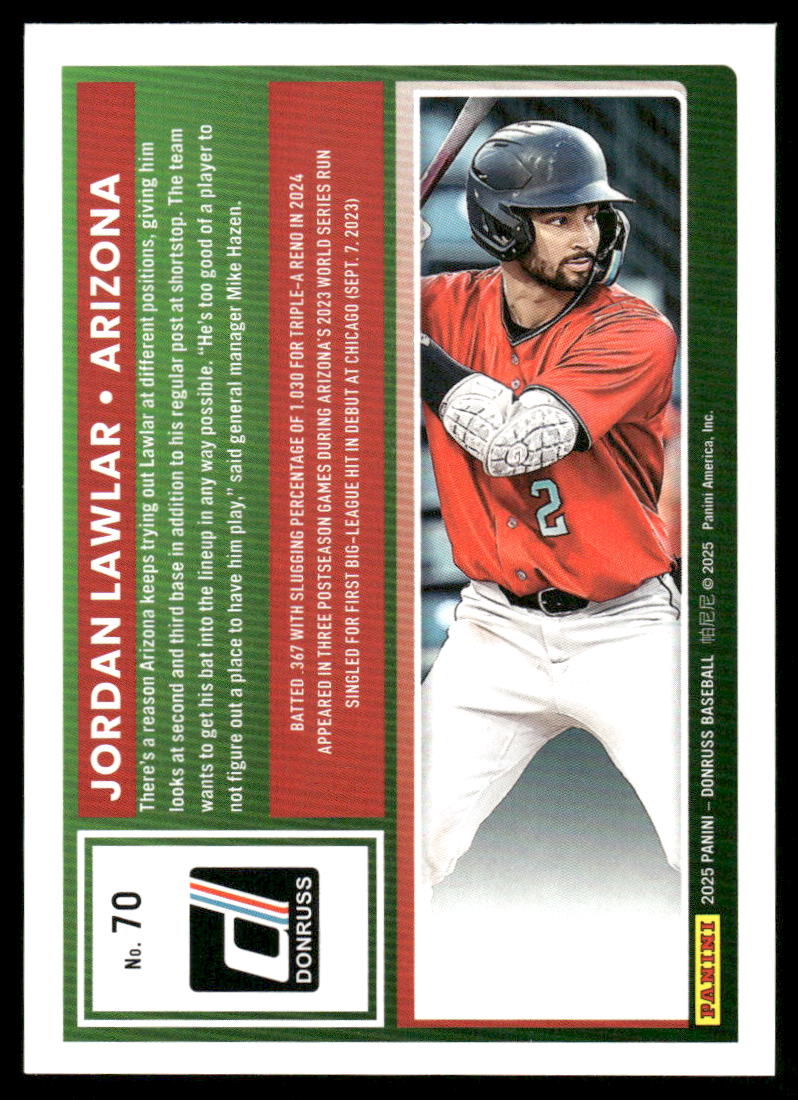 2025 Donruss Jordan Lawlar #70 Baseball