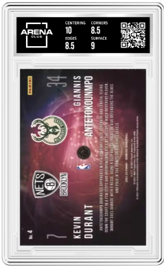 2021-22 Panini Donruss Kevin Durant Giannis Antetokounmpo #E4 Arena Club 9