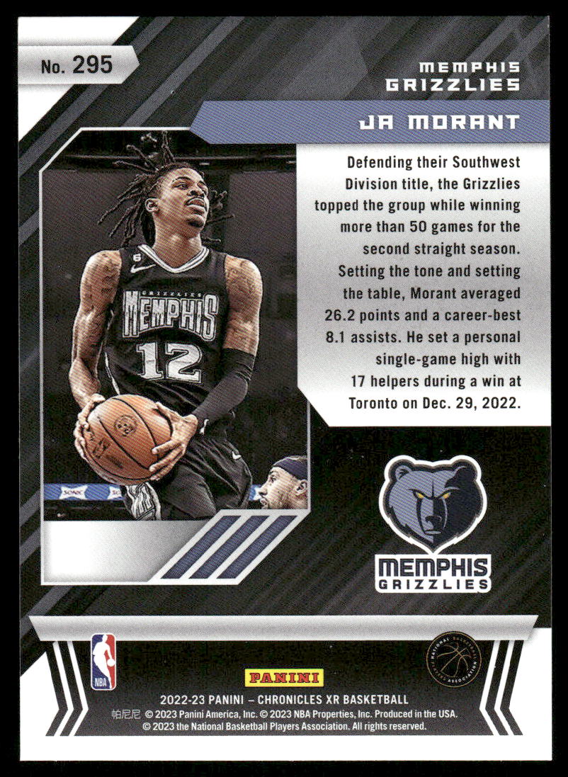 2022-23 Panini Chronicles XR Ja Morant #295 Basketball