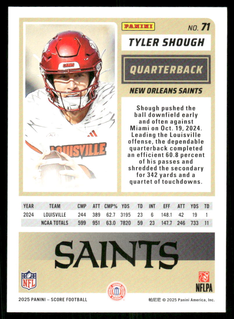 2025 Score A Treat Tyler Shough #71 RC Football