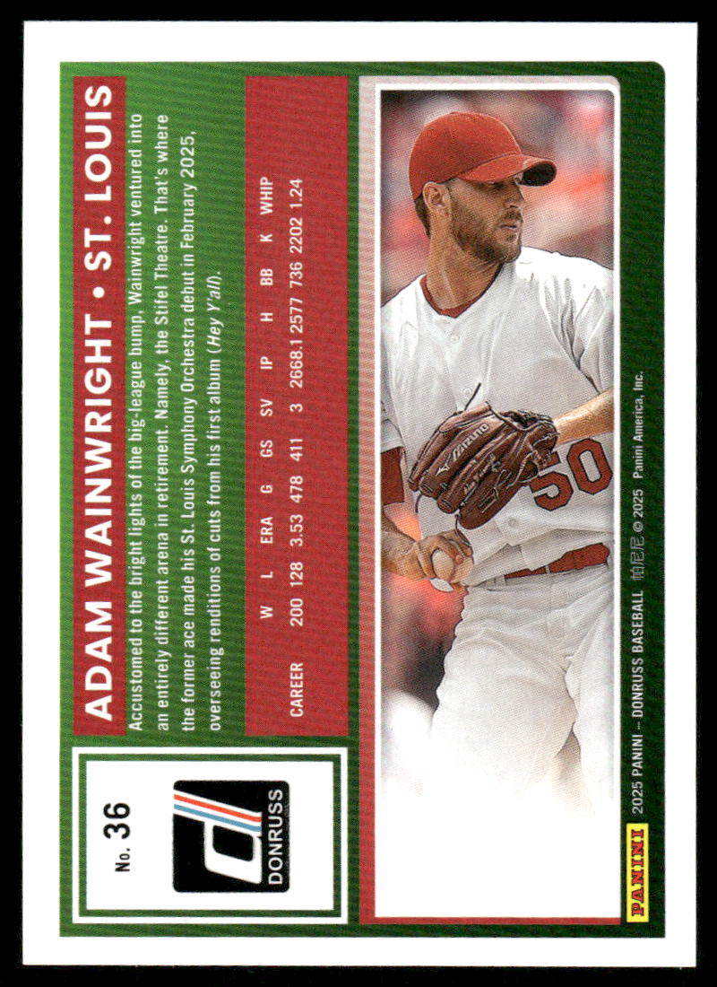 2025 Donruss Adam Wainwright #36 Baseball
