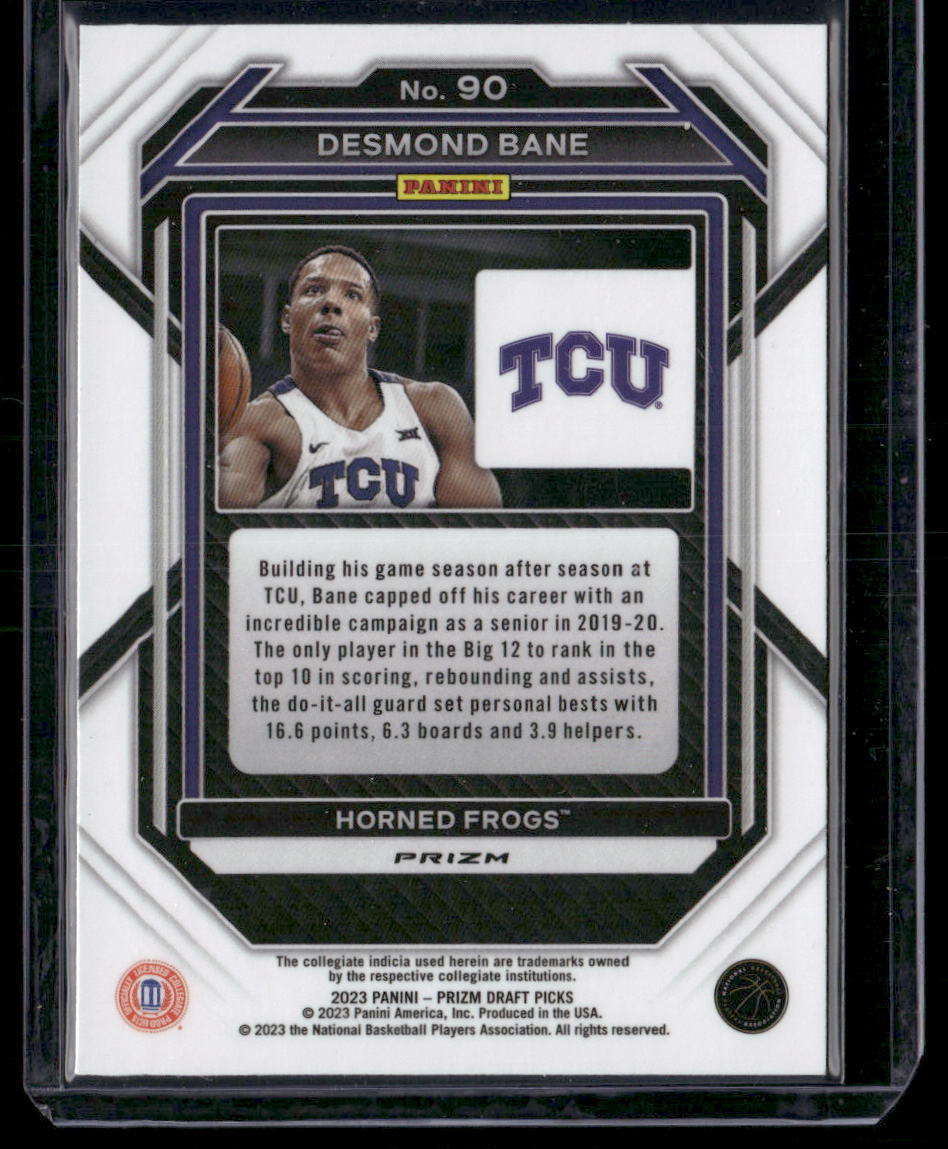 2023 Panini Prizm Draft Picks Desmond Bane #90 Purple Wave Basketball