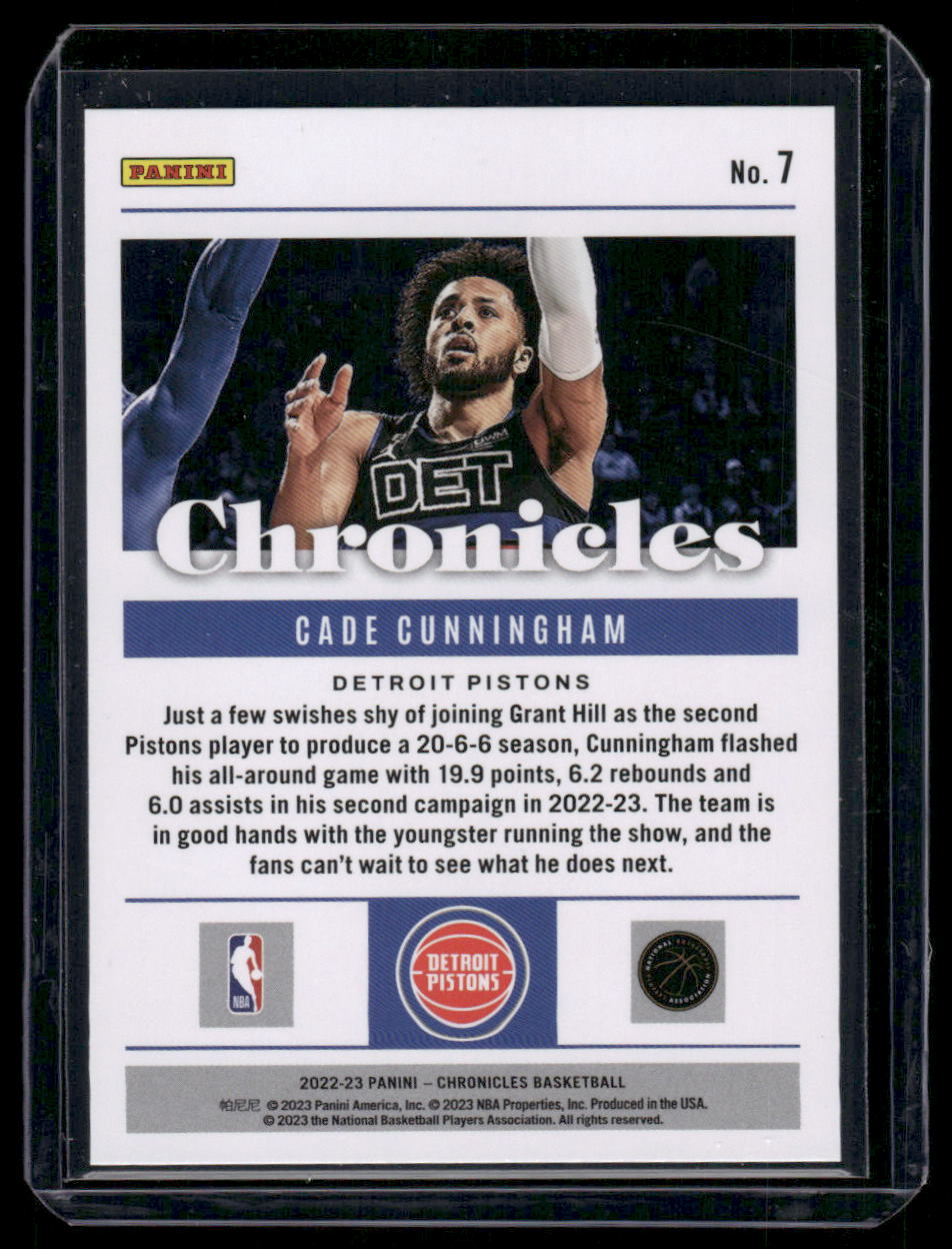 2022-23 Panini Chronicles Cade Cunningham #7 Basketball
