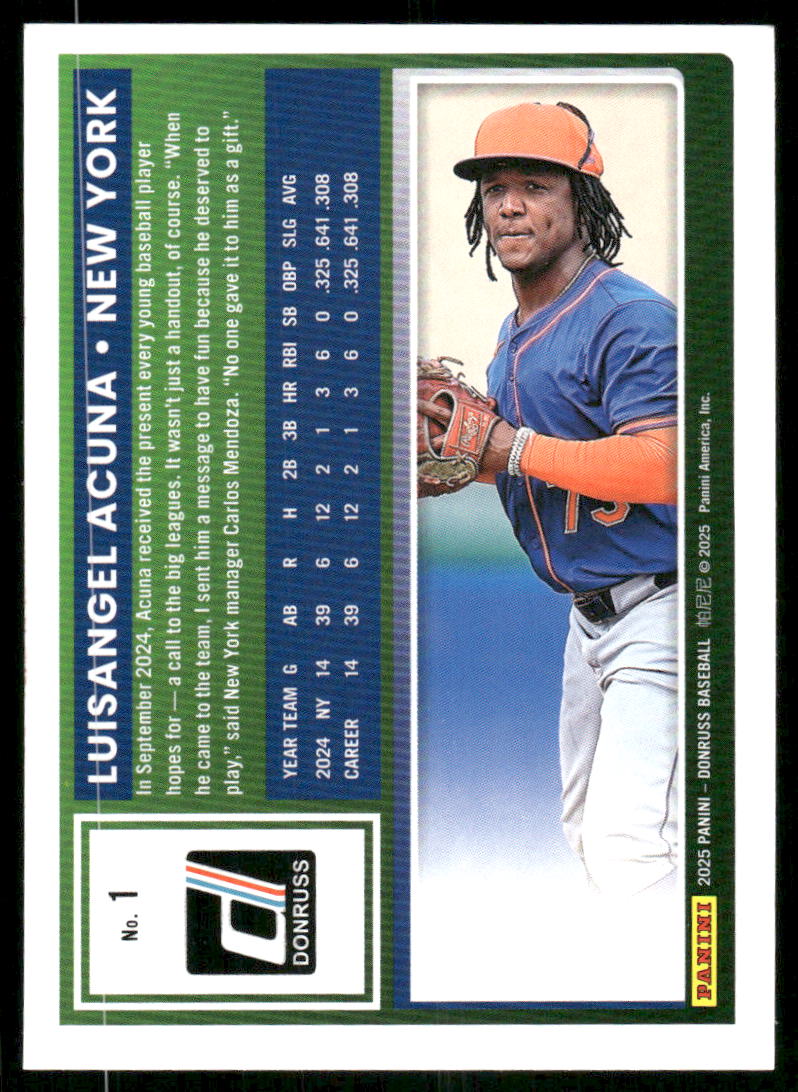 2025 Donruss Luisangel Acuna #1 Baseball