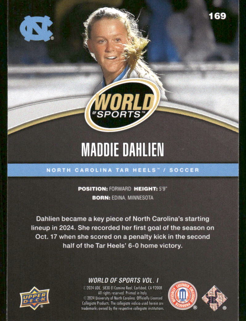 2025 Upper Deck World Sports Maddie Dahlien #169 Soccer
