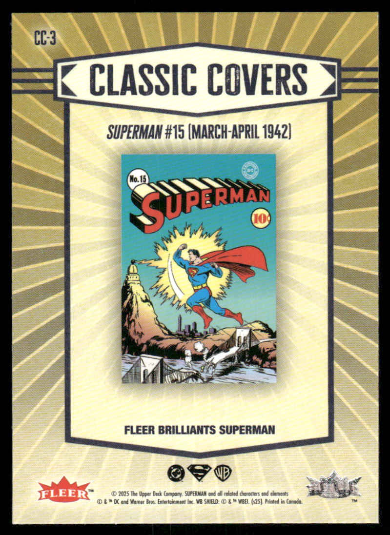 2025 Fleer Brilliants Classic Covers Superman #CC-3