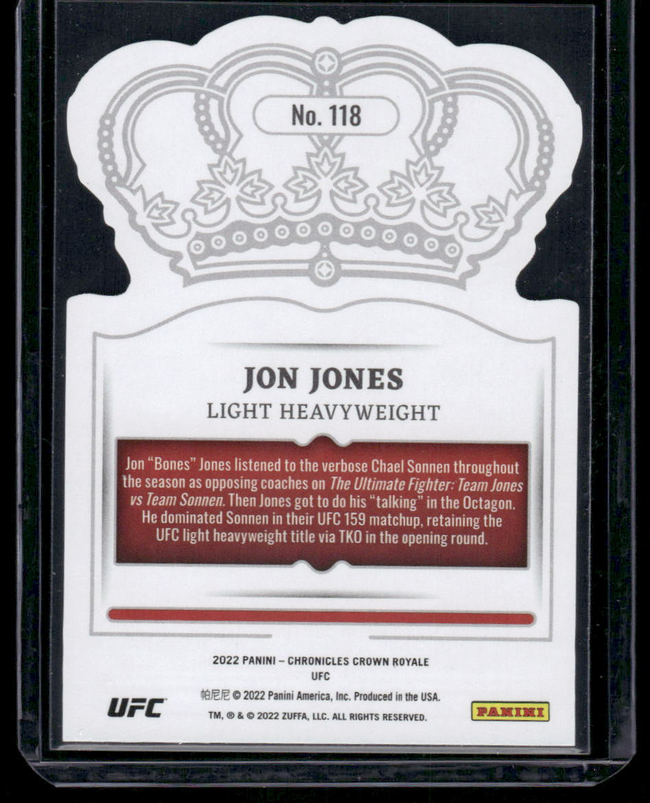 2022 Panini Chronicles Crown Royale UFC Jon Jones #118 MMA