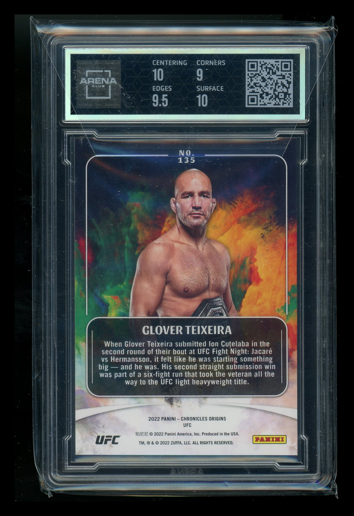 2022 Panini Chronicles UFC Origins Green Glover Teixeira #135 87 / 99 AC 9.5