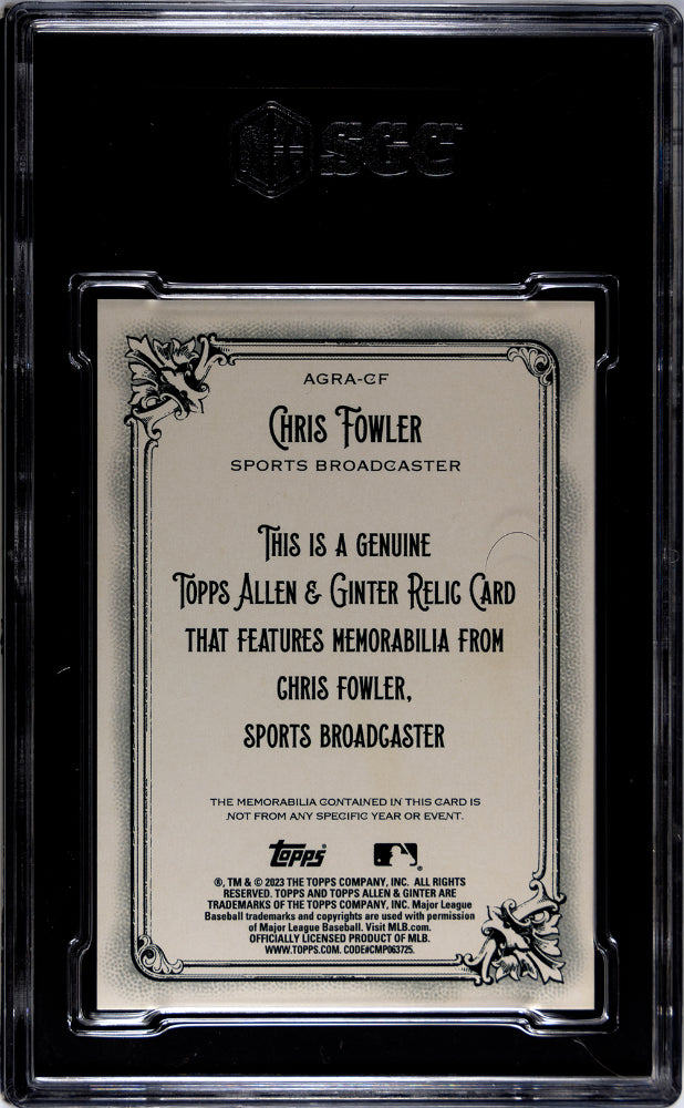 2023 Topps Allen & Ginter Chris Fowler #AGRA-CF Relic Baseball SGC 10