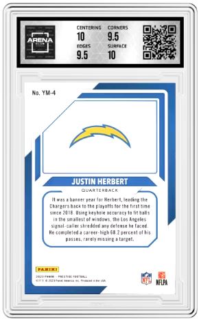 2023 Panini Prestige Justin Herbert #YM-4 Football Arena Club 10