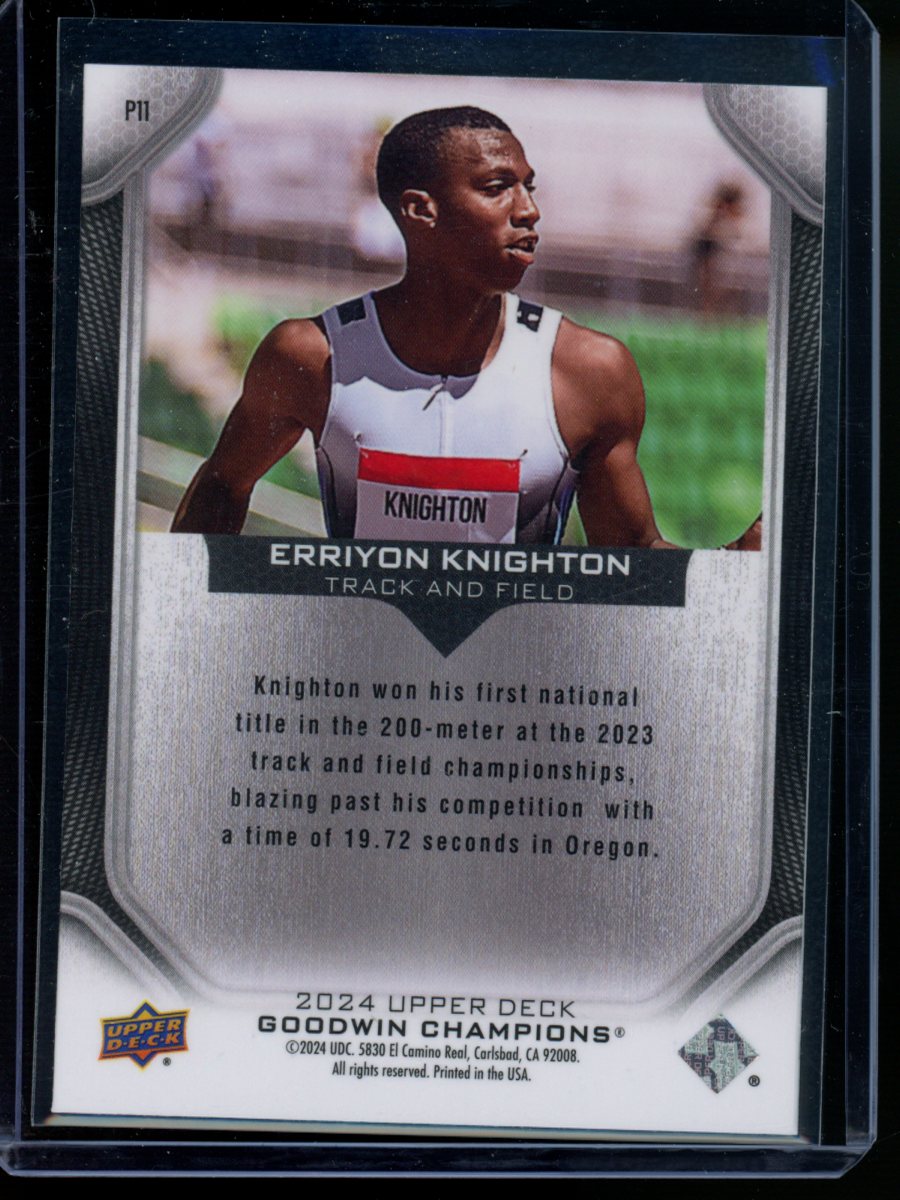 2024 Upper Deck Goodwin Champions Erriyon Knighton #P11 Platinum Track and Field