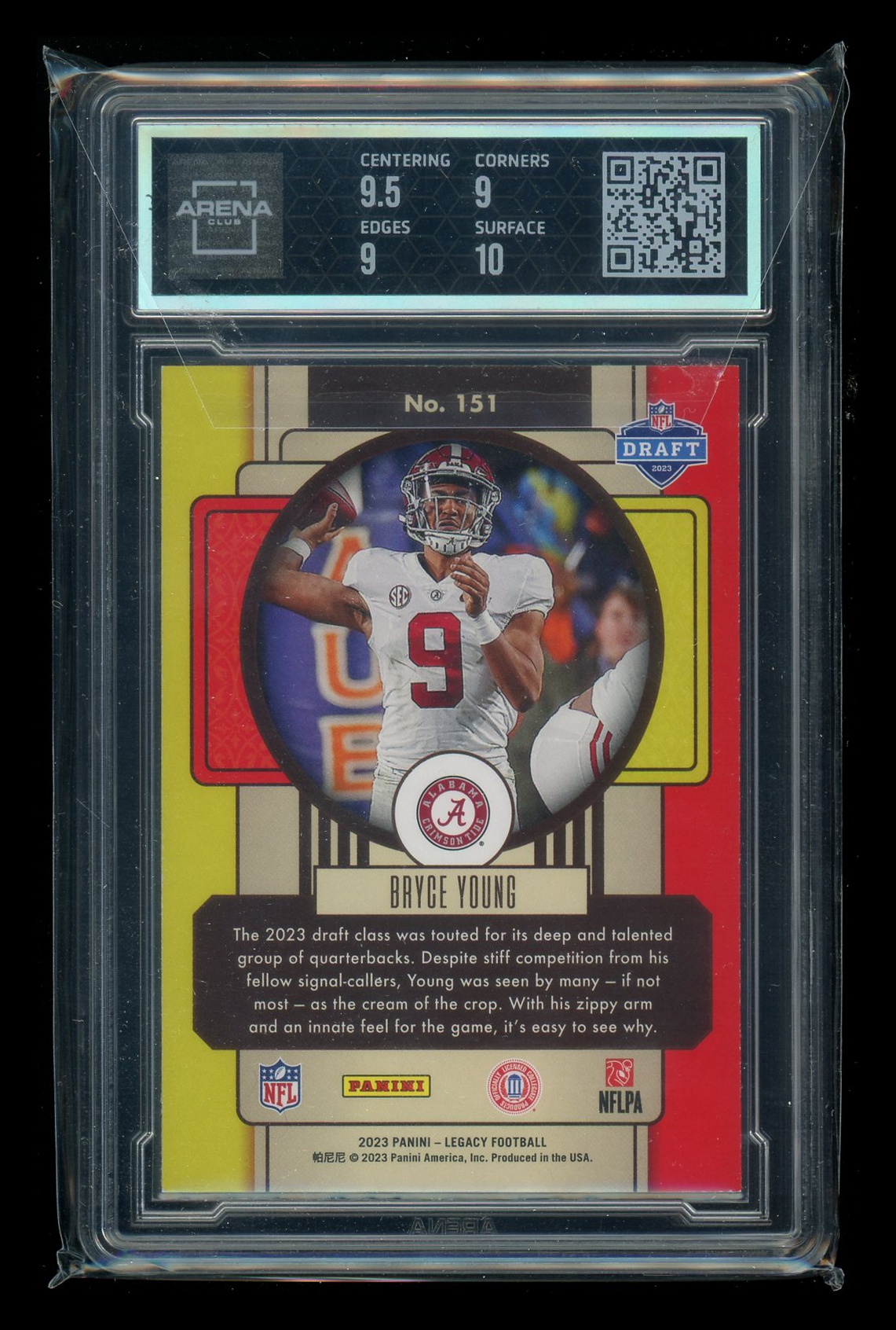 2023 Panini Legacy Bryce Young #151 Football Arena Club 9.5