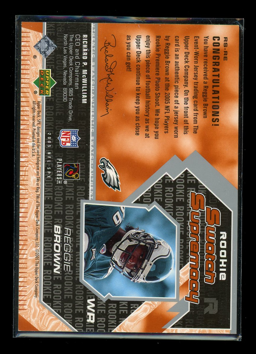 2005 Upper Deck Rookie Swatch Supremacy Reggie Brown #RS-RB Rookie Swatch
