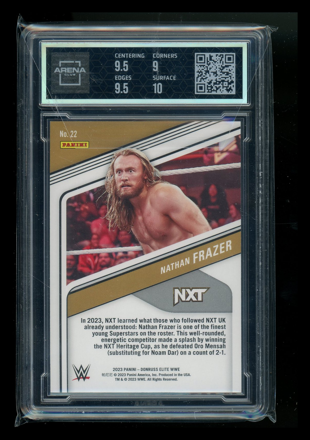 2023 Panini Donruss Elite Aspirations Nathan Frazer #22 12/53 Arena Club 9.5