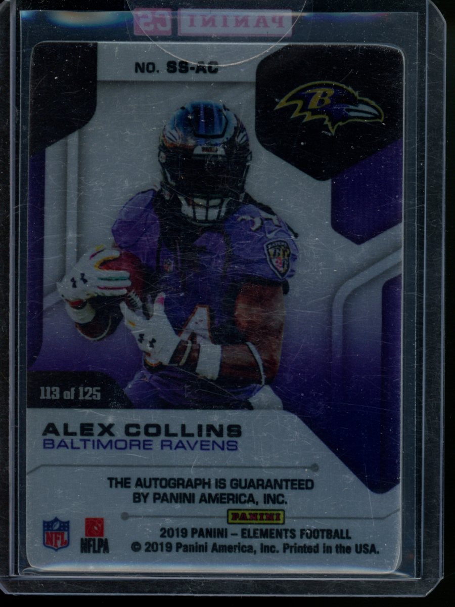 2019 Panini Elements Alex Collins #SS-AC 125 of 135 Autograph Football