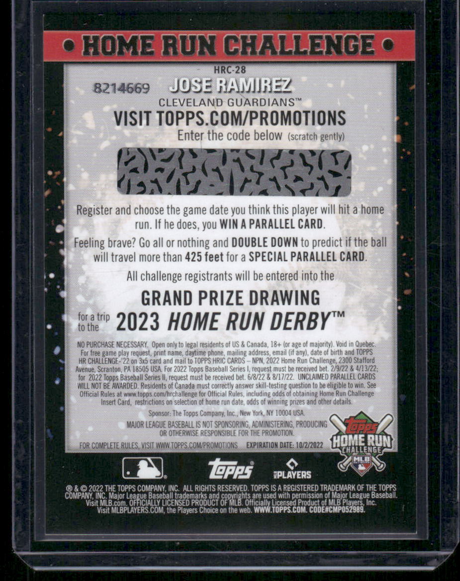2022 Topps Home Run Challenge Jose Ramirez #HRC-28 Baseball