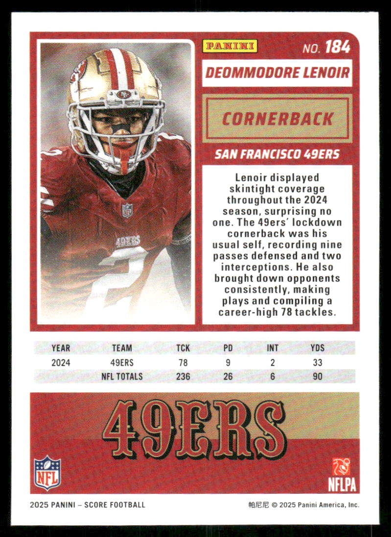 2025 Score A Treat Deommodore Lenoir #184 Football