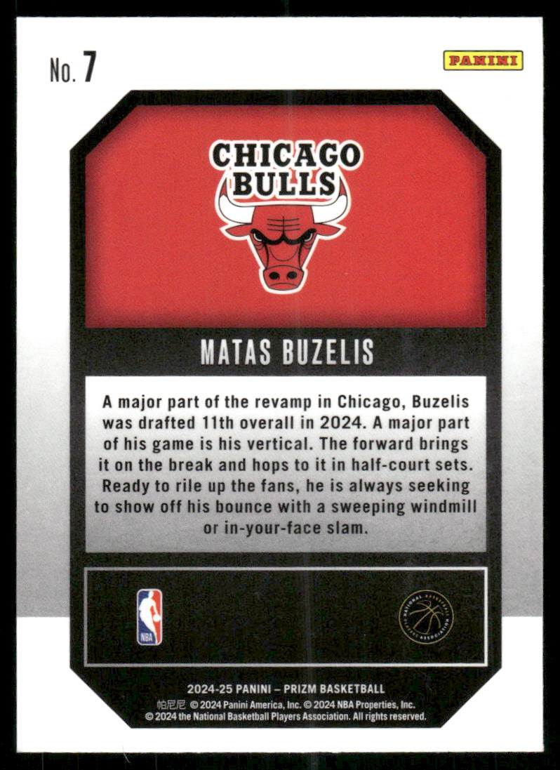 2024-25 Panini Prizm Emergent Matas Buzelis #7 RC Basketball