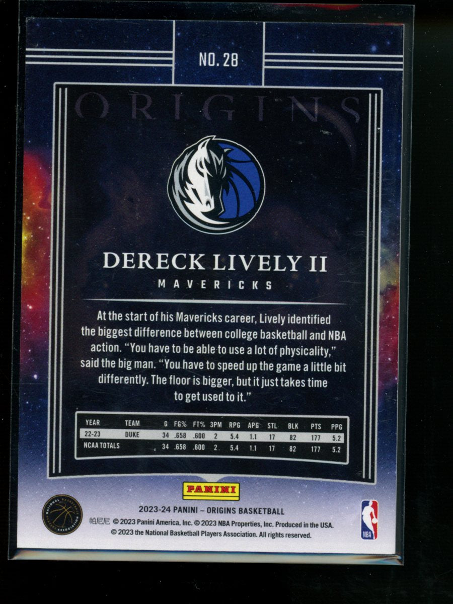 2023-24 Panini Origins Basketball Dereck Lively II #28 RC Basketball