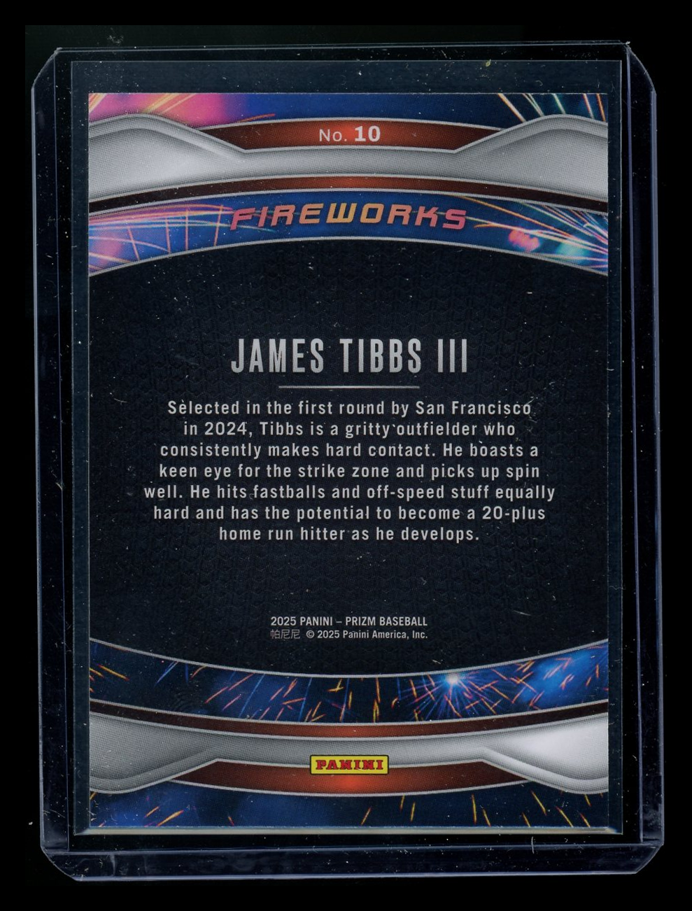 2025 Panini Prizm Fireworks James Tibbs III #10 Baseball