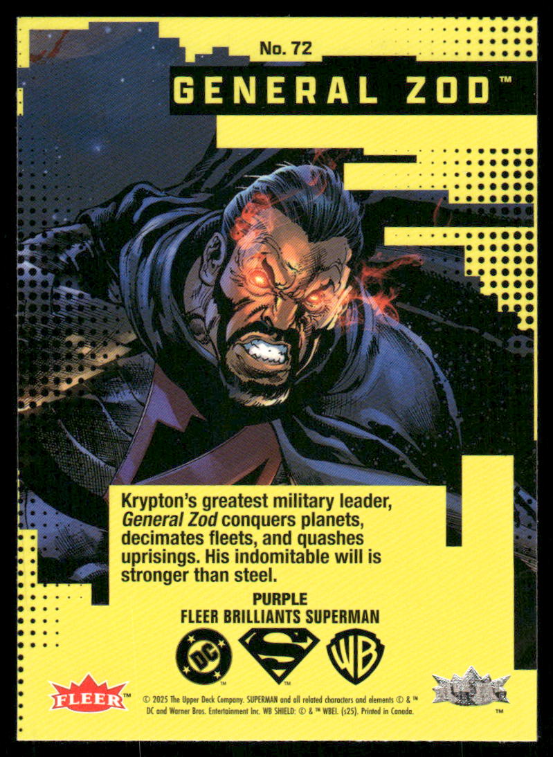 2025 Fleer Brilliants Superman General Zod Purple #72