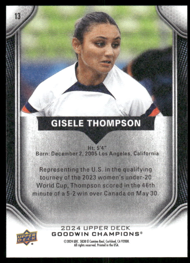 2024 Upper Deck Goodwin Champions Gisele Thompson #13 Soccer