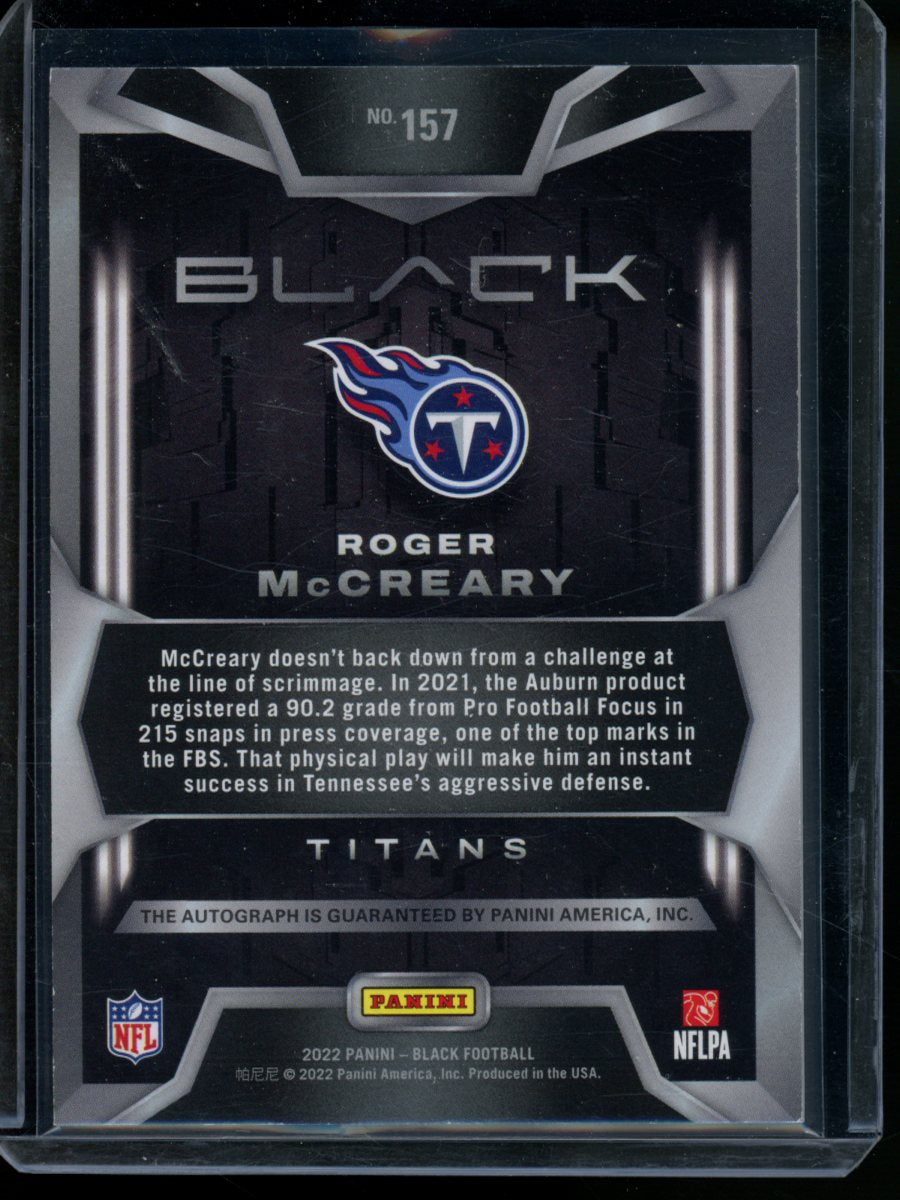 2022 Panini Black Roger McCreary #157 198/199 RC Football