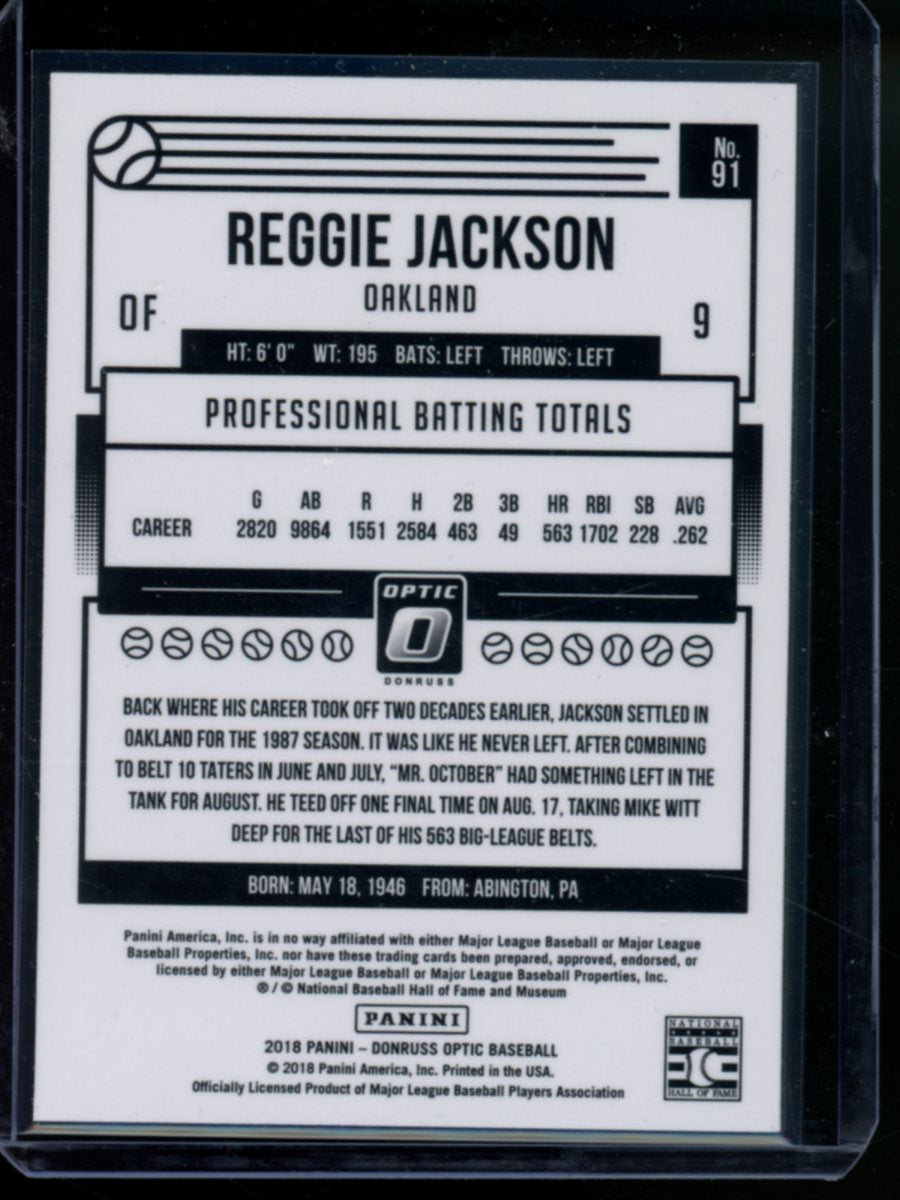 2018 Panini Donruss Optic Reggie Jackson #91 Baseball