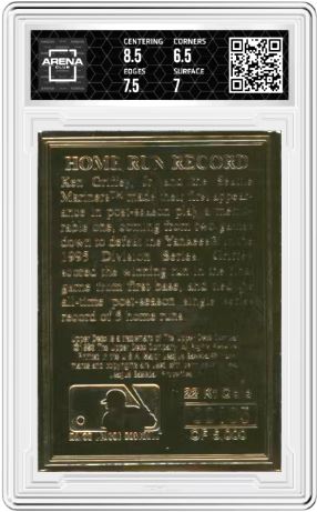 1998 Upper Deck Ken Griffey Jr #NNO HR Record 22K Gold 105/5000 Arena Club 7