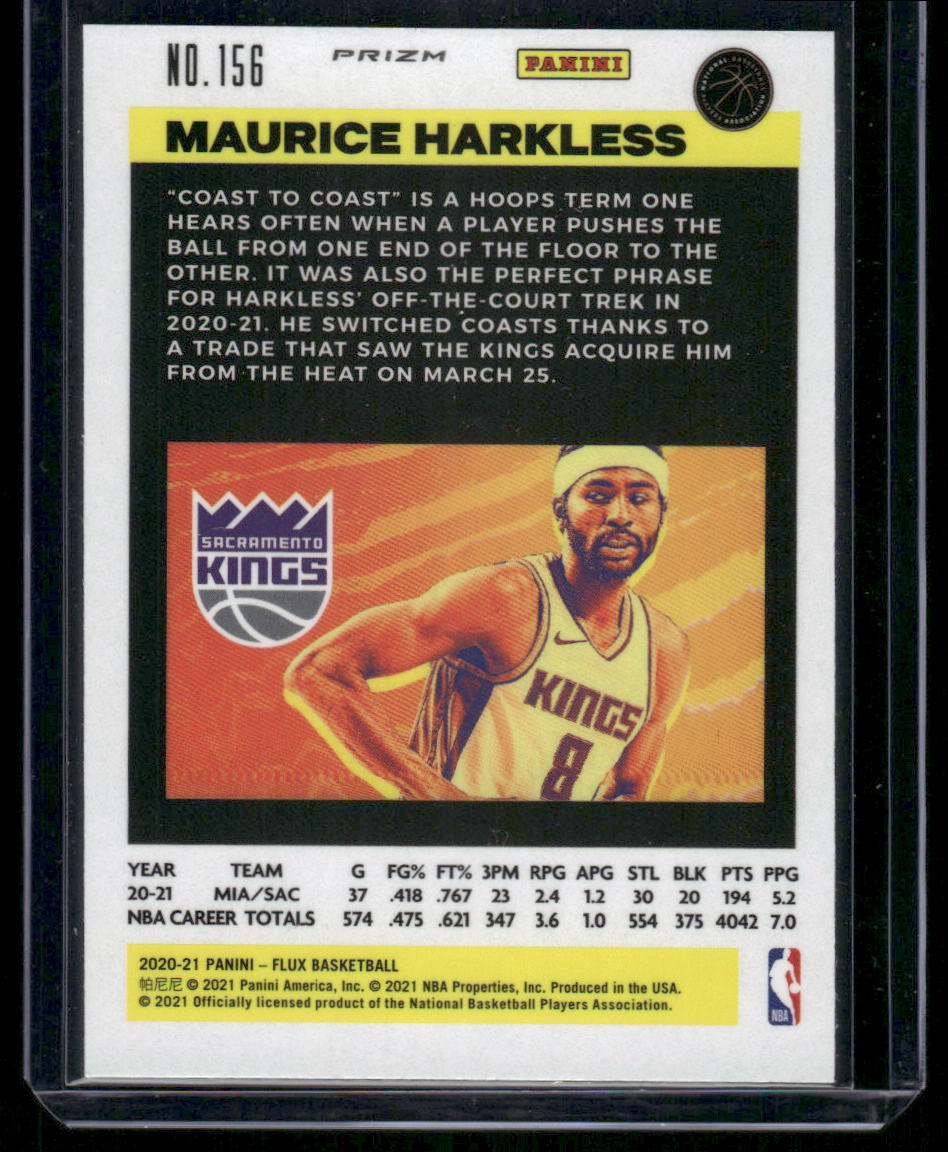 2020-21 Panini Flux Prizm Maurice Harkless #156 Basketball