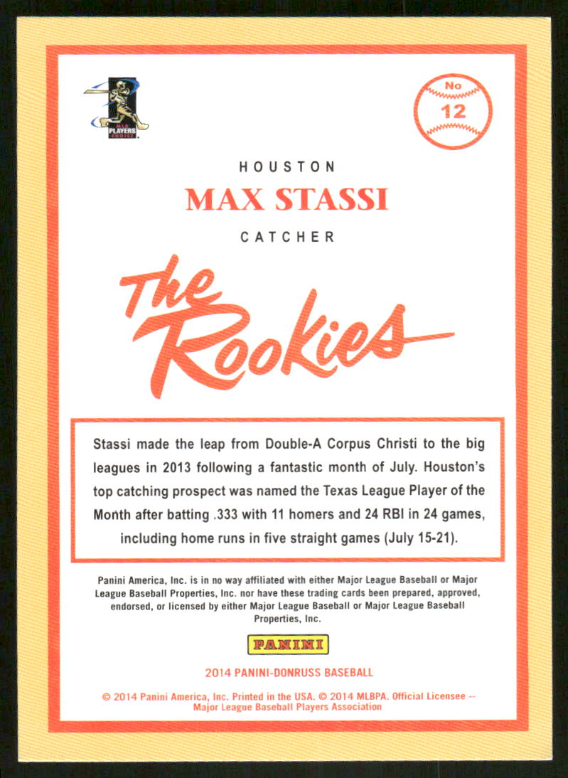 2014 Donruss The Rookies Max Stassi #12 RC Baseball