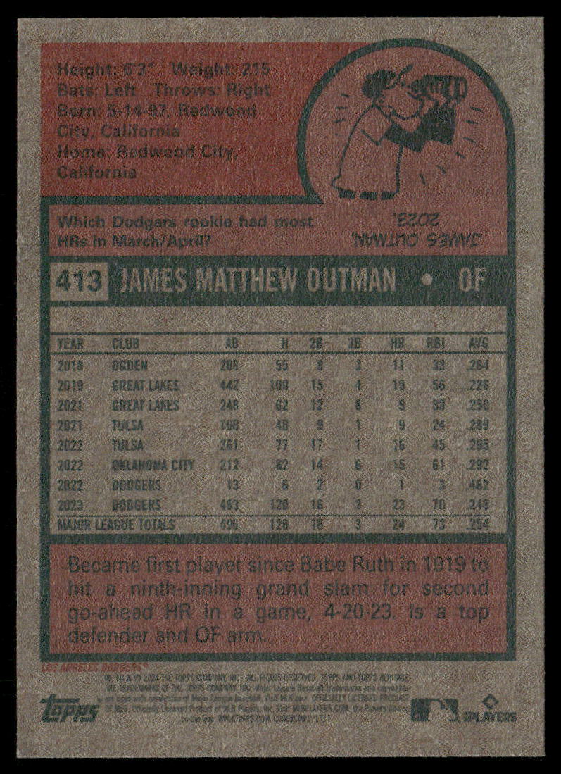 2024 Topps Heritage James Outman #413 Baseball