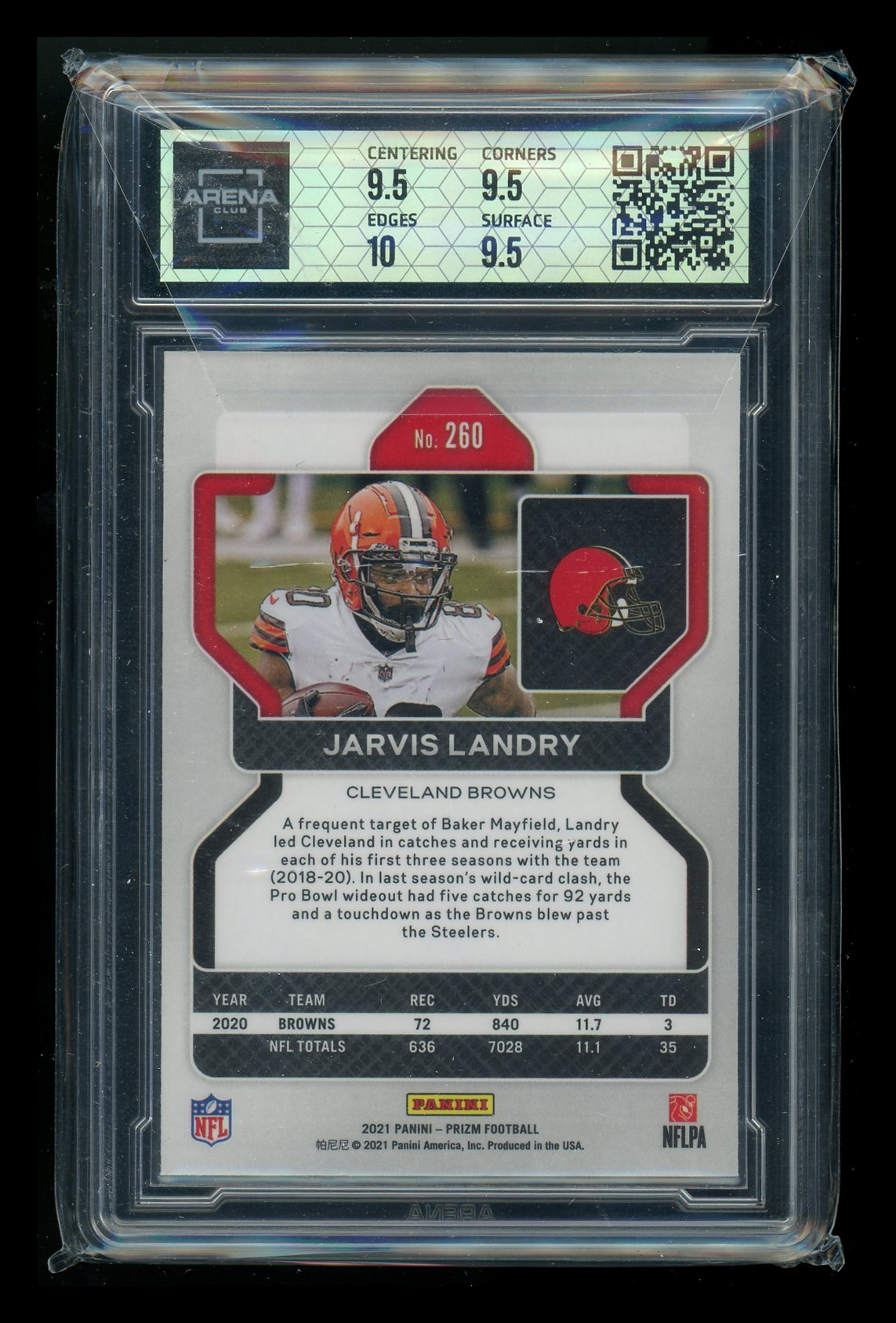 2021 Panini Prizm Jarvis Landry #260 Football Arena Club 10