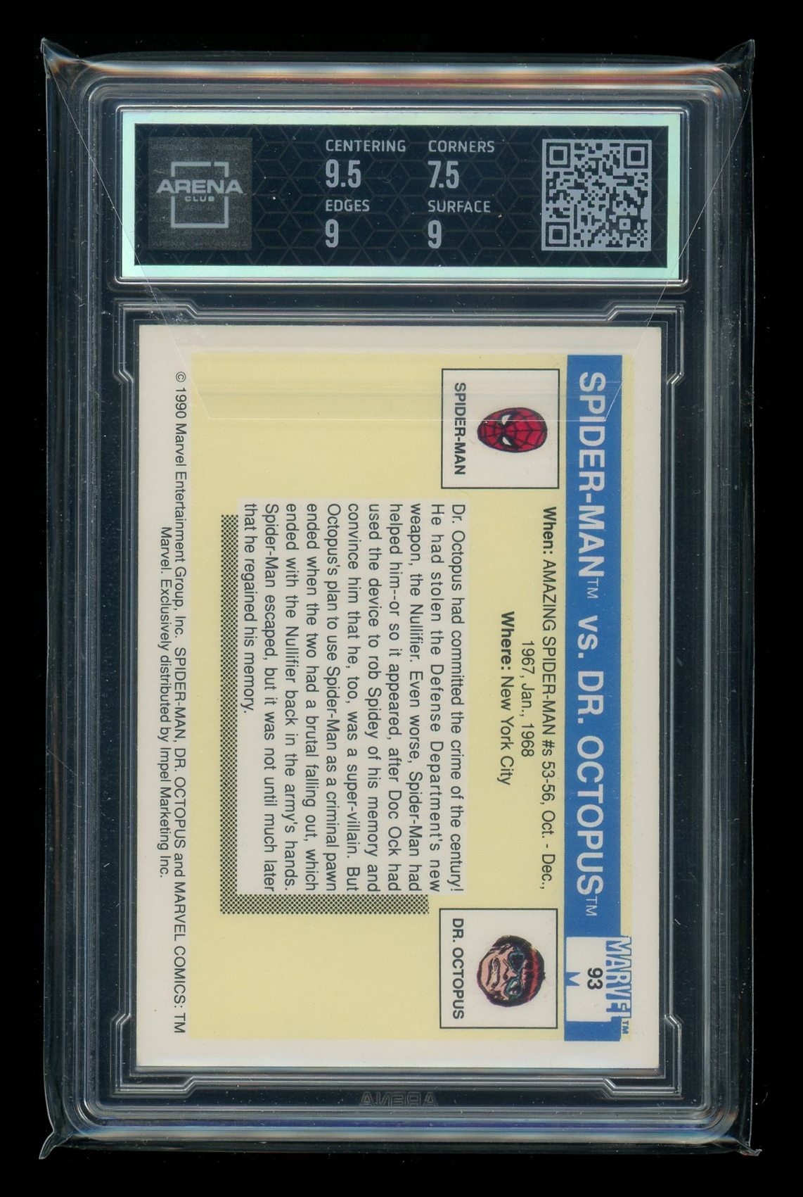 1990 Impel Marvel Universe Dr. Octopus Spider-Man #93 Arena Club 8