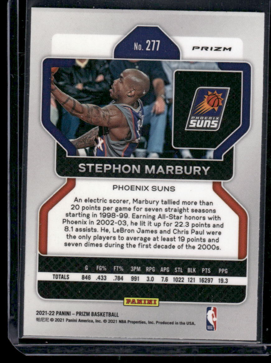 2021-22 Panini Prizm Stephon Marbury #277 75th Logo Blue Basketball